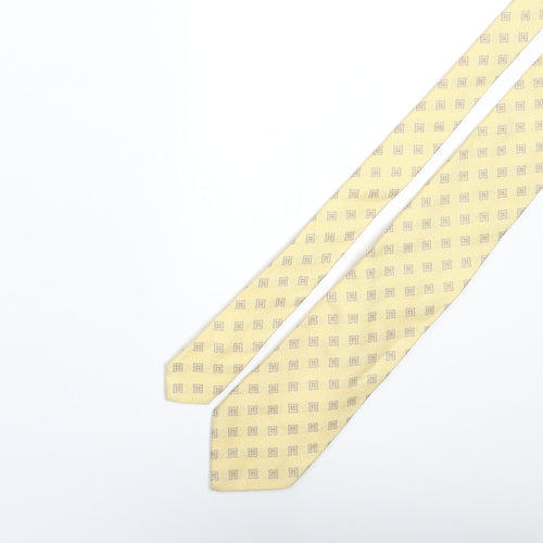 Pal Zilteri Mens Yellow Geometric Silk Pointed Tie One Size
