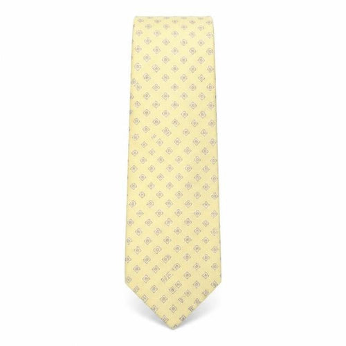 Pal Zilteri Mens Yellow Geometric Silk Pointed Tie One Size