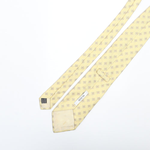 Pal Zilteri Mens Yellow Geometric Silk Pointed Tie One Size