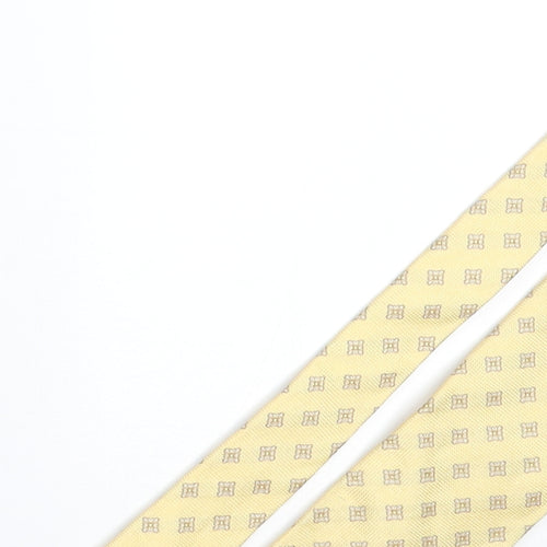 Pal Zilteri Mens Yellow Geometric Silk Pointed Tie One Size