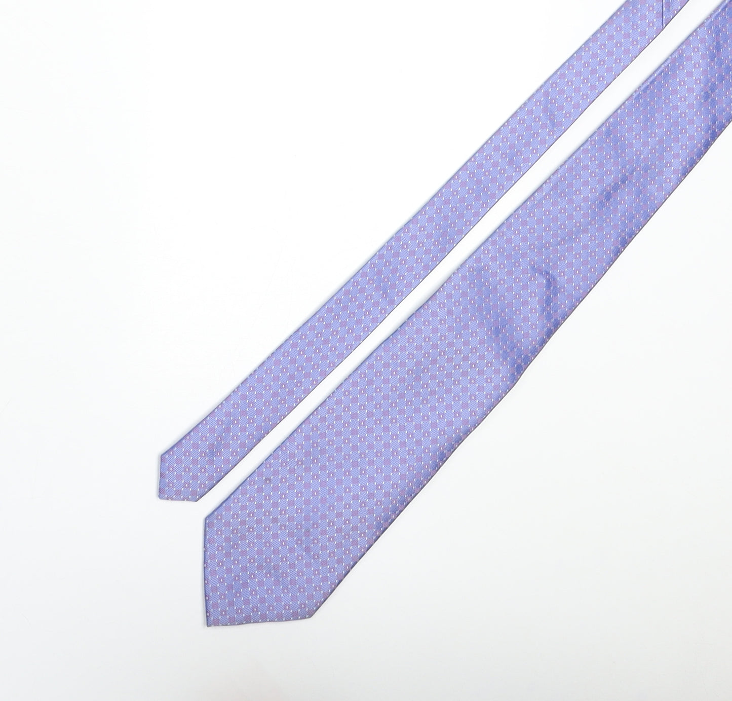 Couch & Hoskin Mens Blue Geometric Silk Pointed Tie One Size