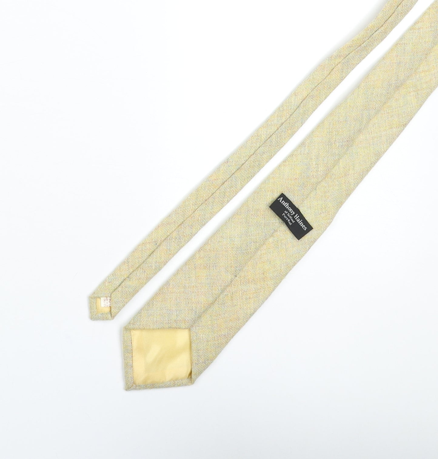 Anthony Haines Mens Yellow Wool Pointed Tie One Size