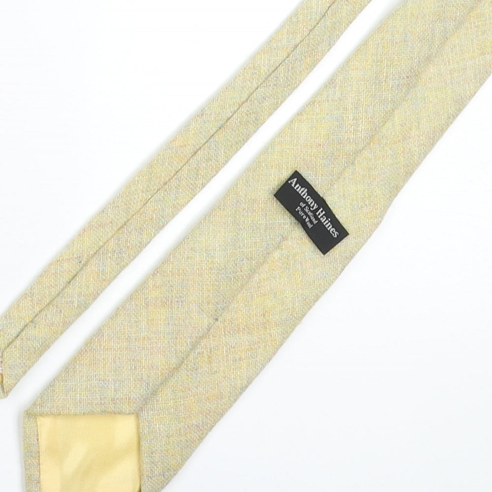 Anthony Haines Mens Yellow Wool Pointed Tie One Size