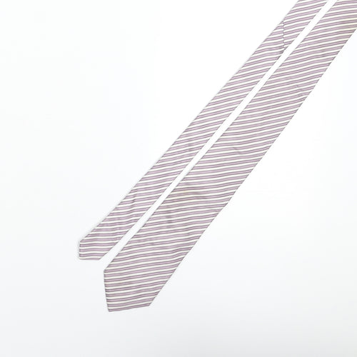 Boss Mens Purple Striped Silk Pointed Tie One Size