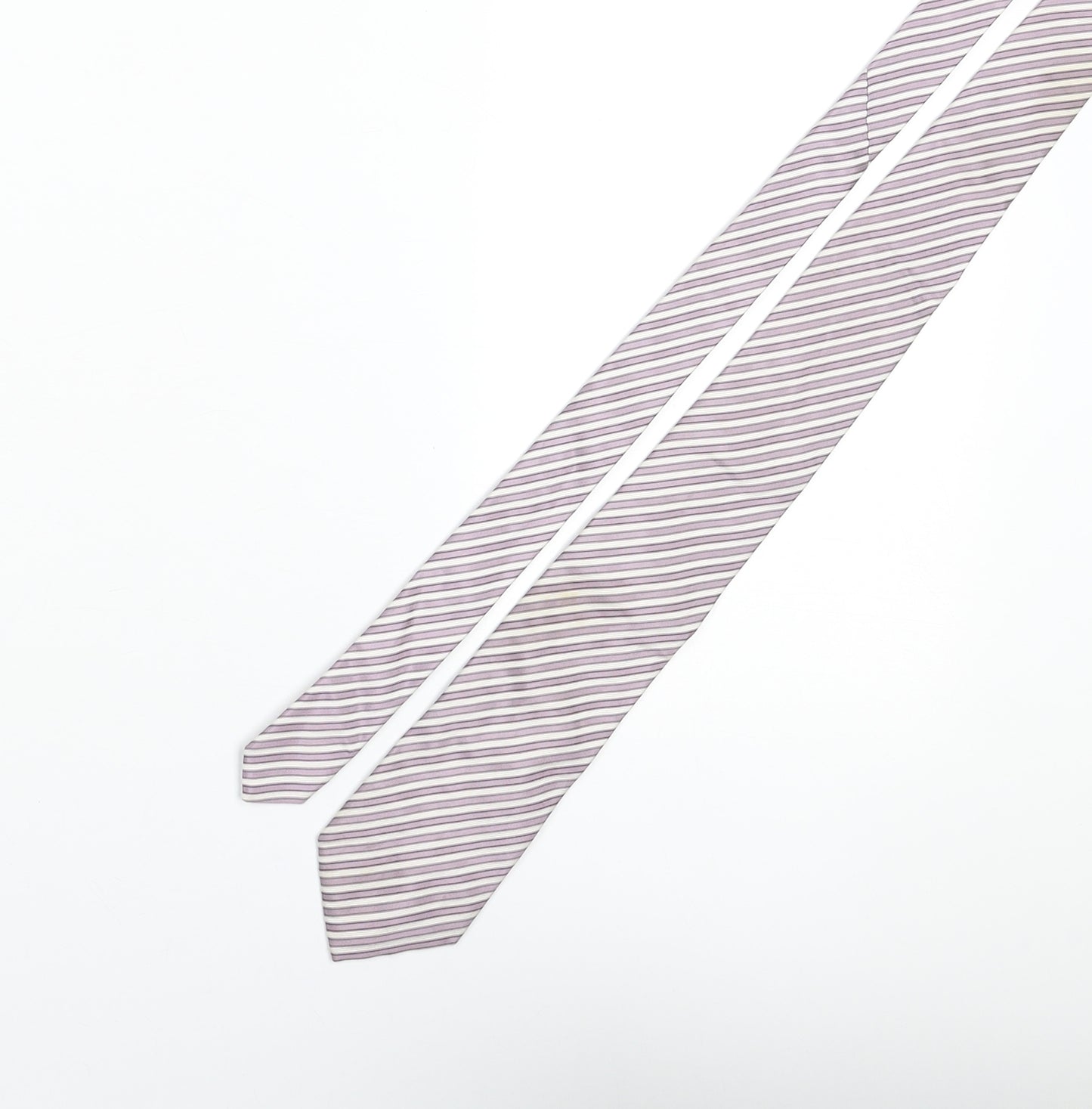 Boss Mens Purple Striped Silk Pointed Tie One Size