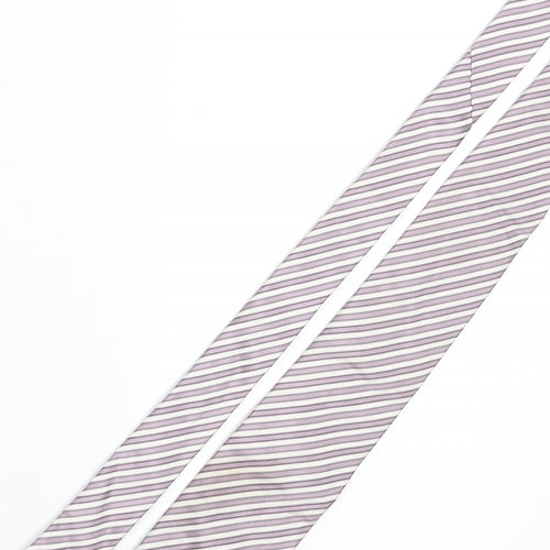 Boss Mens Purple Striped Silk Pointed Tie One Size