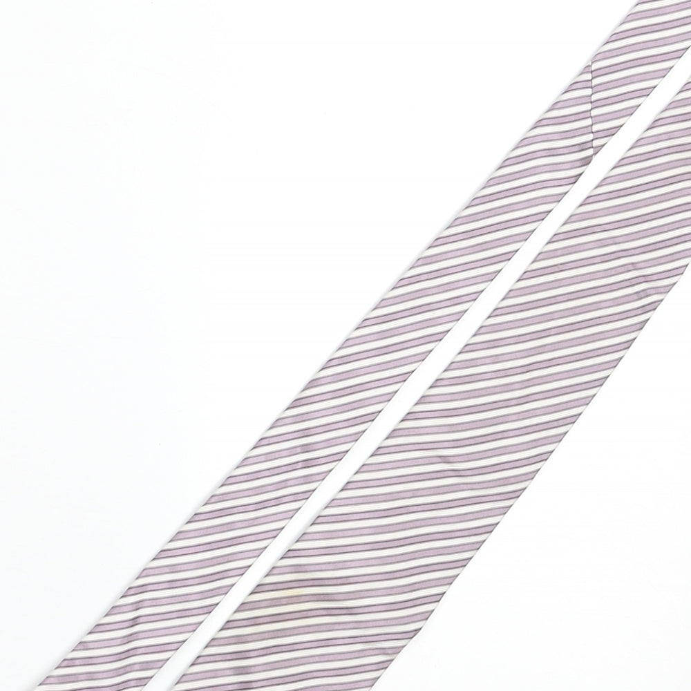 Boss Mens Purple Striped Silk Pointed Tie One Size