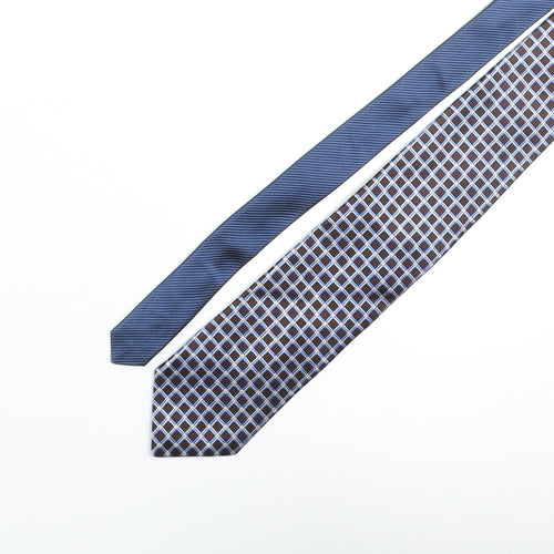 Roundtree & Yorke Mens Multicoloured Plaids & Checks Silk Pointed Tie One Size