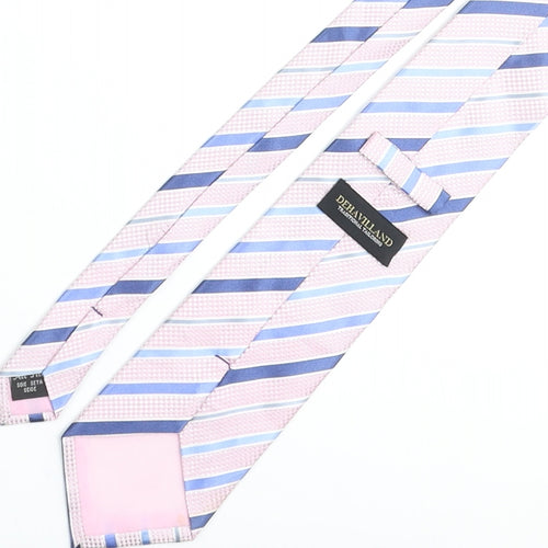 Deha Villand Mens Multicoloured Striped Silk Pointed Tie One Size