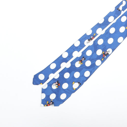Disney Mens Blue Polka Dot Polyester Pointed Tie One Size - Mickey Mouse