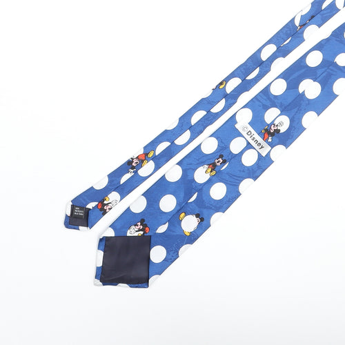 Disney Mens Blue Polka Dot Polyester Pointed Tie One Size - Mickey Mouse