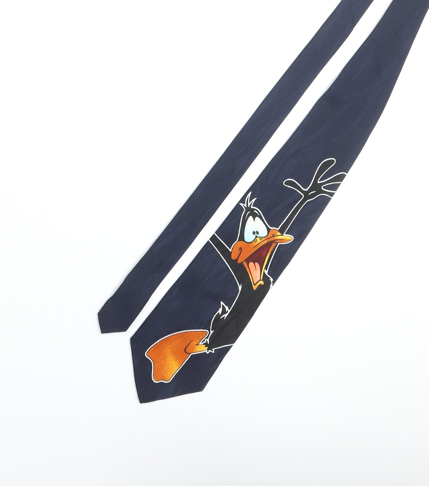 Looney Tunes Mens Blue Polyester Pointed Tie One Size - Daffy Duck