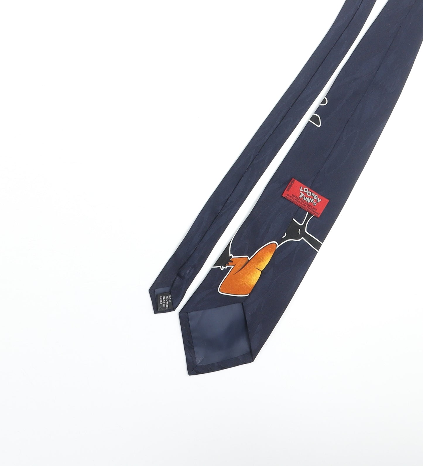 Looney Tunes Mens Blue Polyester Pointed Tie One Size - Daffy Duck