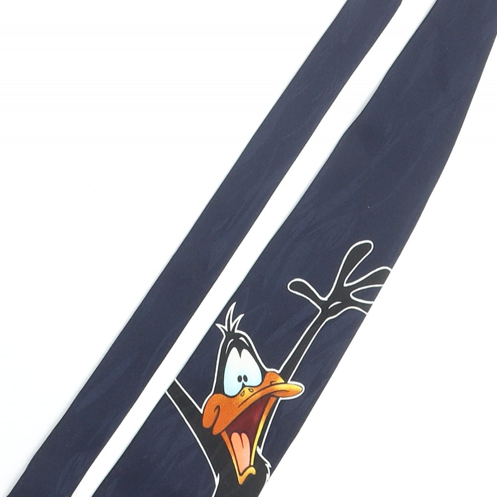 Looney Tunes Mens Blue Polyester Pointed Tie One Size - Daffy Duck