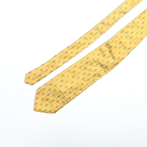 Tie Rack Mens Gold Geometric Silk Pointed Tie One Size