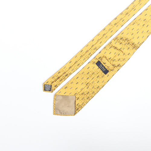 Tie Rack Mens Gold Geometric Silk Pointed Tie One Size