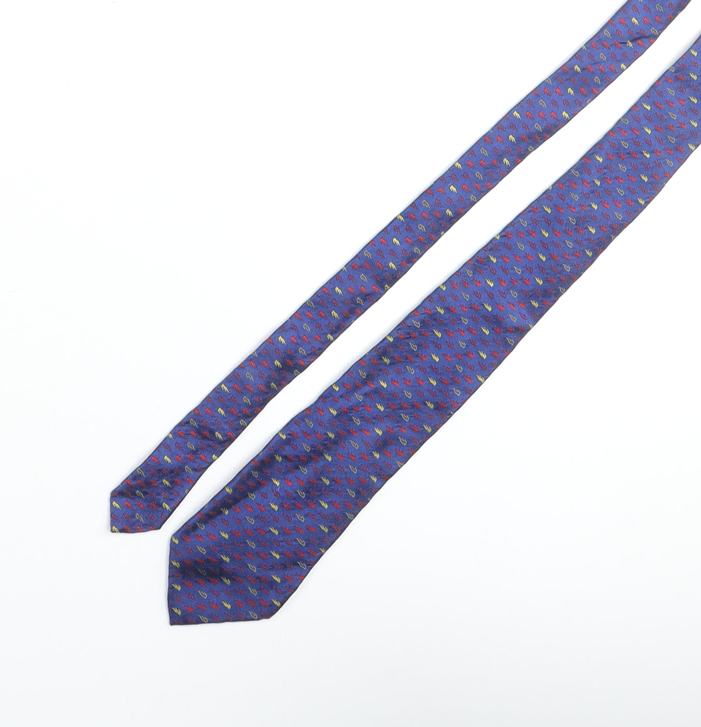 Cornelia James Mens Blue Geometric Silk Pointed Tie One Size