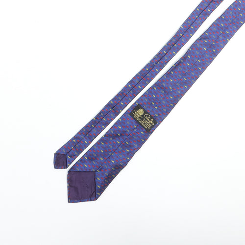Cornelia James Mens Blue Geometric Silk Pointed Tie One Size