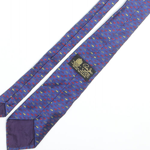 Cornelia James Mens Blue Geometric Silk Pointed Tie One Size
