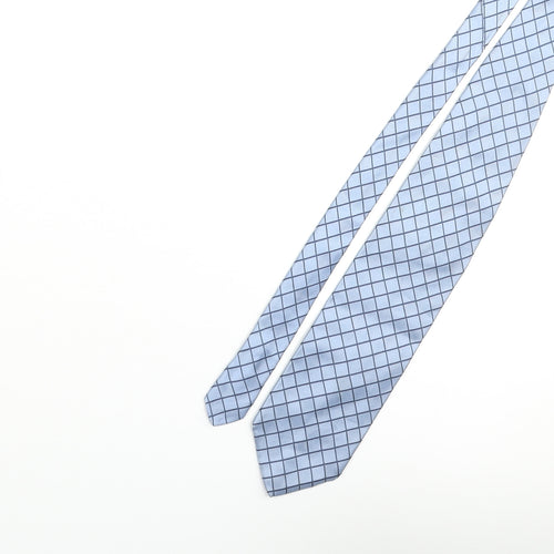 Profump Mens Blue Plaids & Checks Silk Pointed Tie One Size