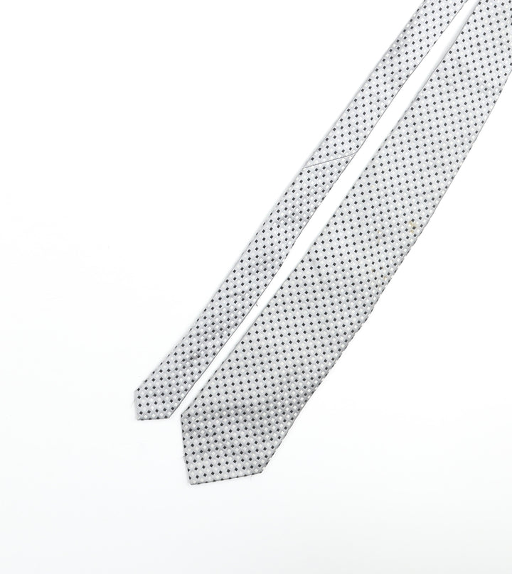 Tie Rack Mens Grey Geometric Silk Pointed Tie One Size