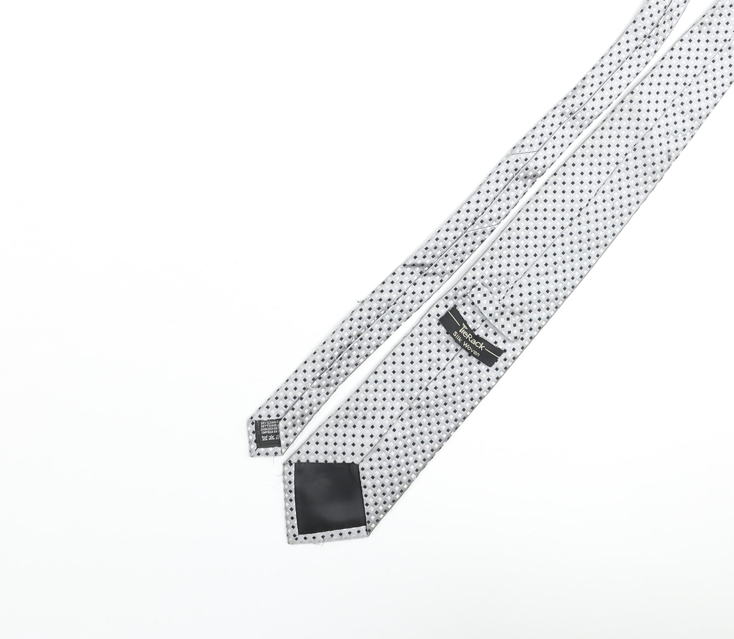 Tie Rack Mens Grey Geometric Silk Pointed Tie One Size