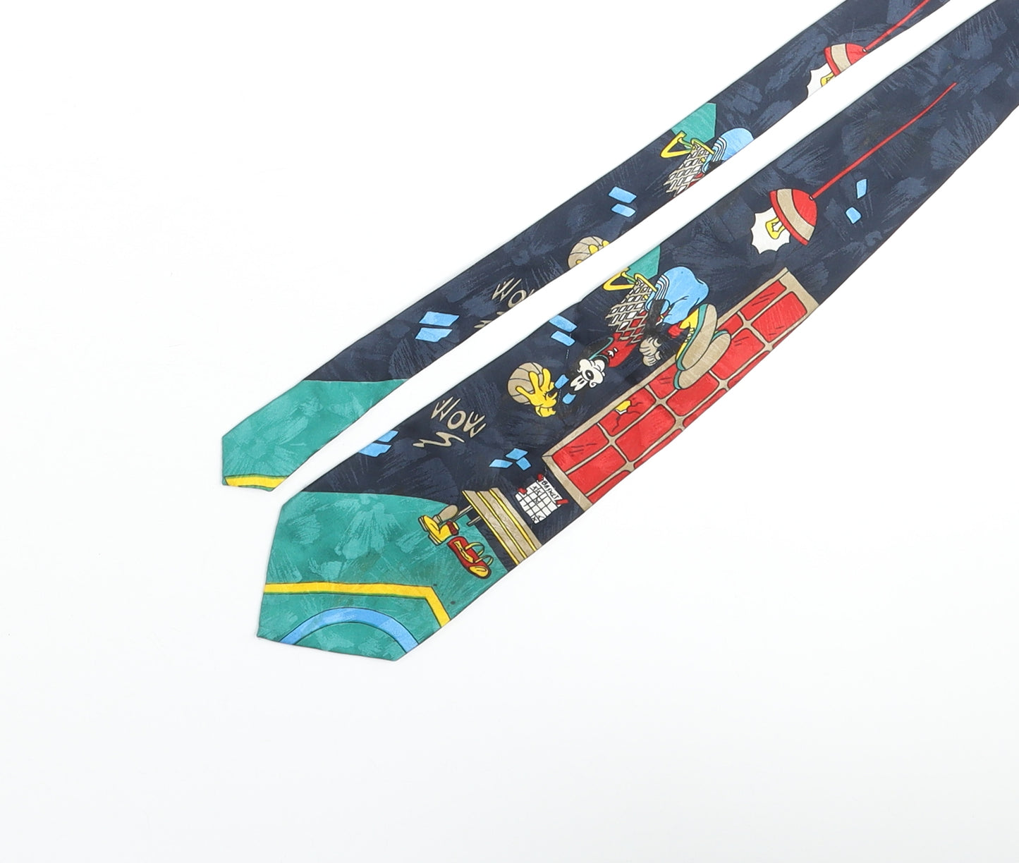 Disney Mens Multicoloured Polyester Pointed Tie One Size - Goofy Basketball