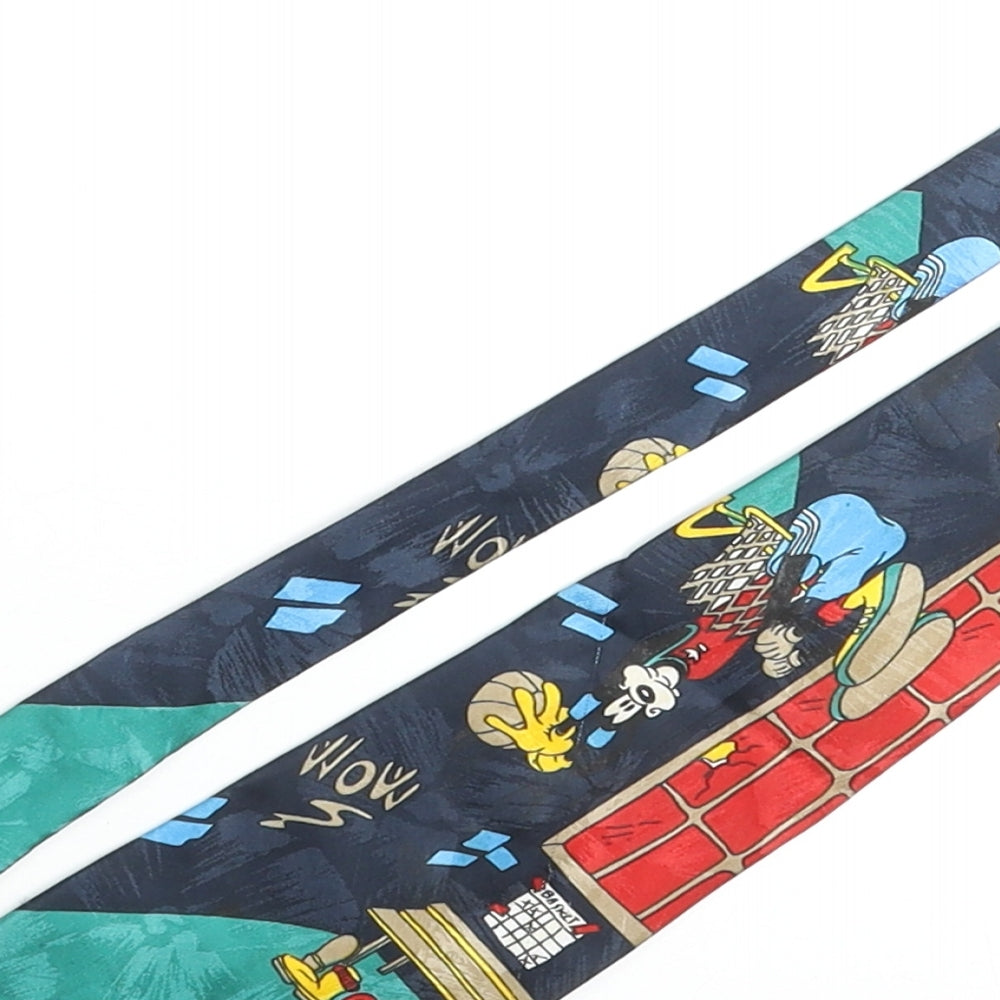 Disney Mens Multicoloured Polyester Pointed Tie One Size - Goofy Basketball