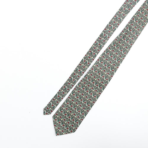 Rene Chegal Mens Multicoloured Geometric Polyester Pointed Tie One Size - Golf Print