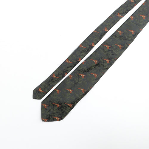 Vintage Pheasant Mens Multicoloured Geometric Polyester Pointed Tie One Size - Pheasant Plant Print