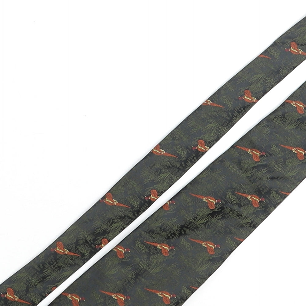 Vintage Pheasant Mens Multicoloured Geometric Polyester Pointed Tie One Size - Pheasant Plant Print