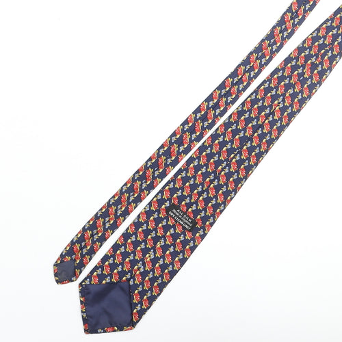Vintage Mother Goose Mens Multicoloured Geometric Silk Pointed Tie One Size - Mother Goose Print