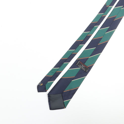 Phil Carrick Mens Multicoloured Striped Polyester Pointed Tie One Size - Headingley Test 1994 Crest