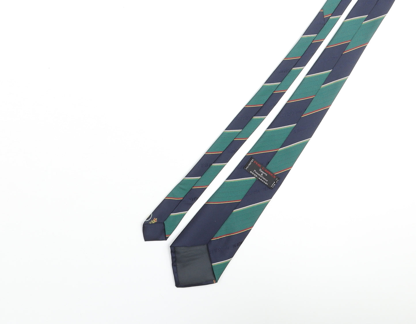 Phil Carrick Mens Multicoloured Striped Polyester Pointed Tie One Size - Headingley Test 1994 Crest