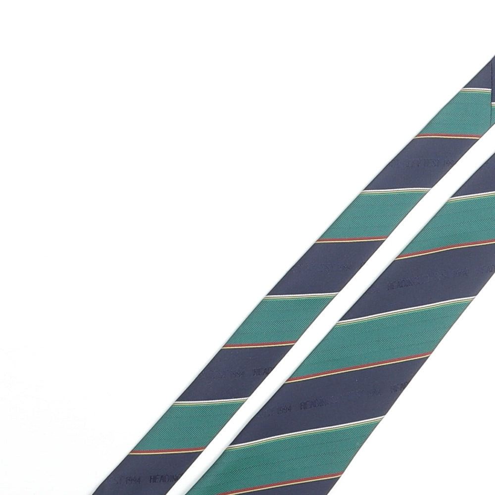 Phil Carrick Mens Multicoloured Striped Polyester Pointed Tie One Size - Headingley Test 1994 Crest