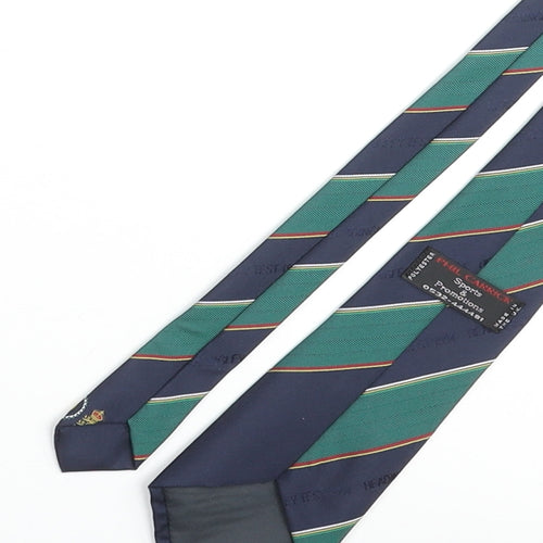 Phil Carrick Mens Multicoloured Striped Polyester Pointed Tie One Size - Headingley Test 1994 Crest