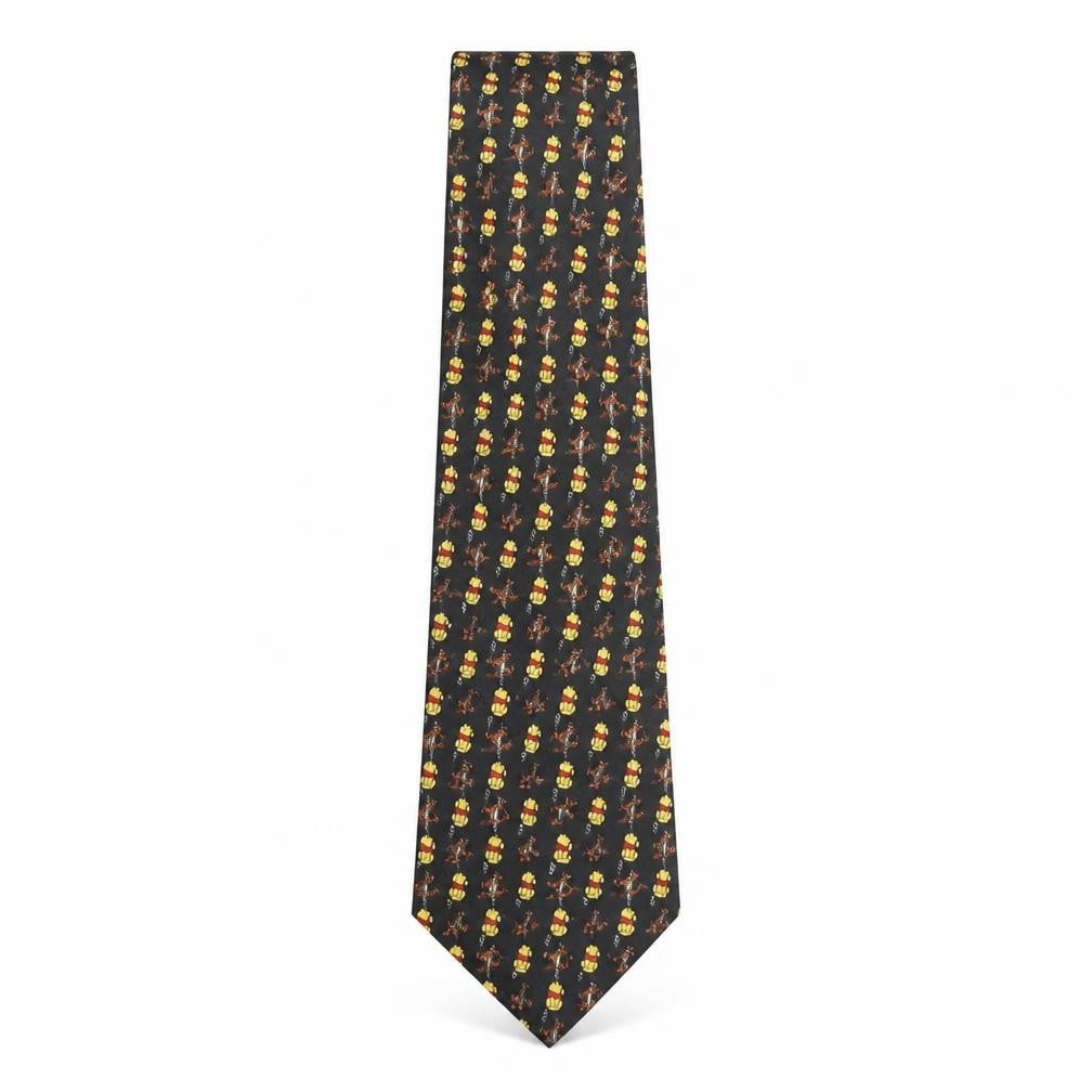 Front view of BRICE men’s multicoloured geometric polyester pointed tie one size - winnie the pooh & tigger print