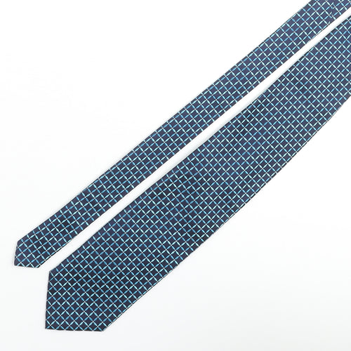 Balmain Mens Blue Plaids & Checks Silk Pointed Tie One Size