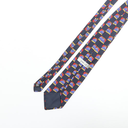 Vintage Whale Mens Multicoloured Geometric Silk Pointed Tie One Size - Whale Print