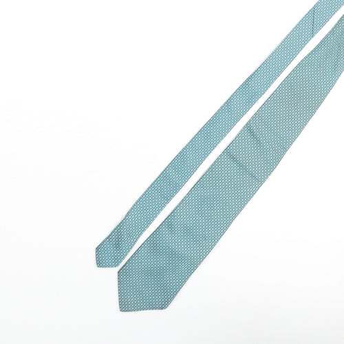 Marks and Spencer Mens Blue Geometric Silk Pointed Tie One Size