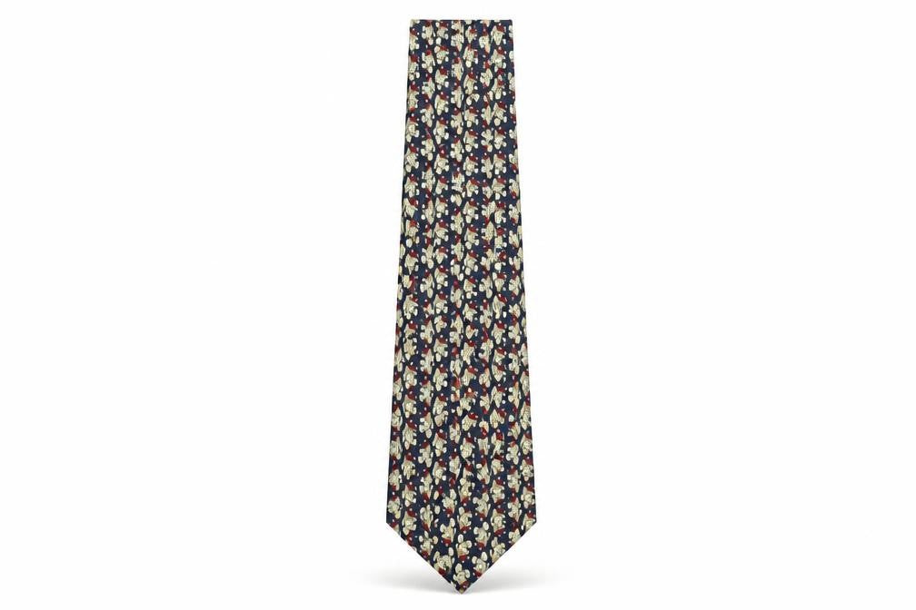 Front view of Vintage Mouse men’s multicoloured geometric polyester pointed tie one size - mouse character print