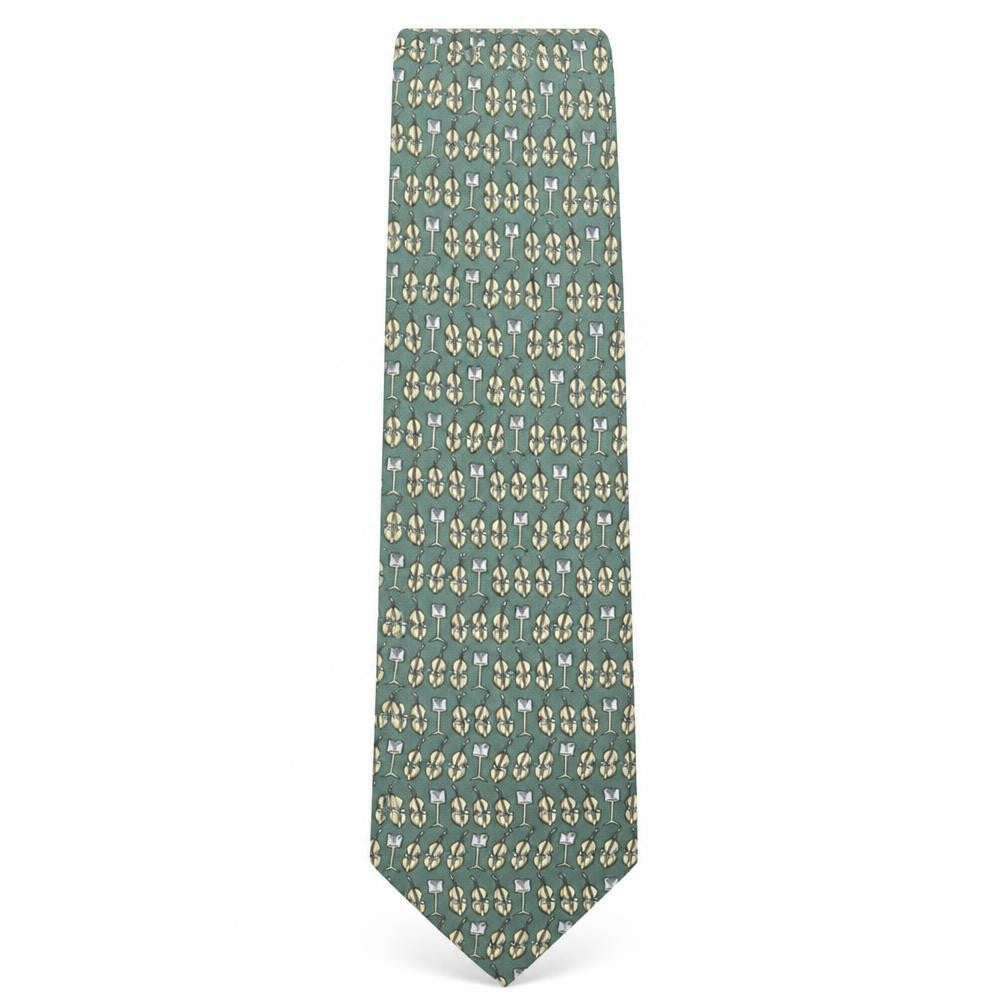 Front view of Vintage Chello men’s multicoloured geometric polyester pointed tie one size - chello sheet music print