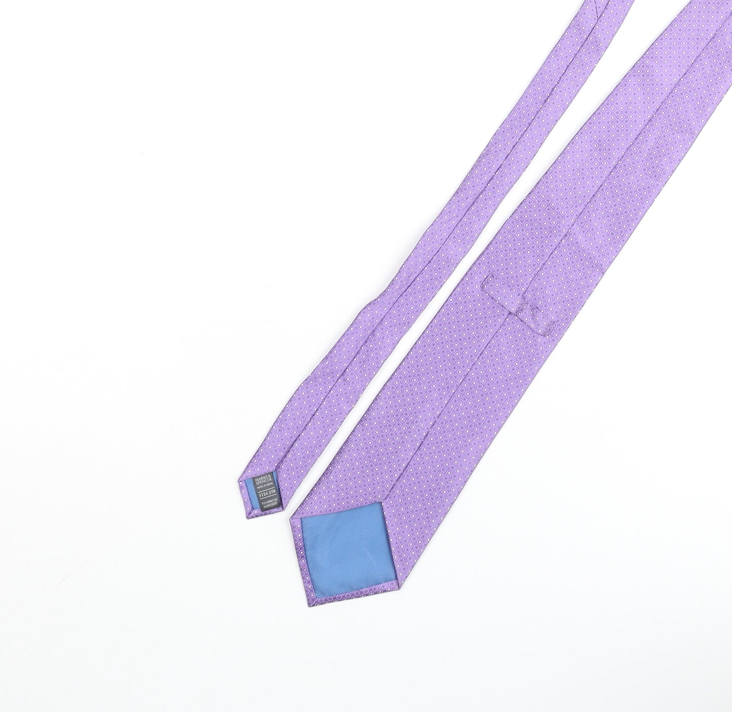 Marks and Mens Purple Geometric Silk Pointed Tie One Size