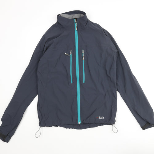 RAB Womens Blue Jacket Size 14 Zip - Drawstring Logo