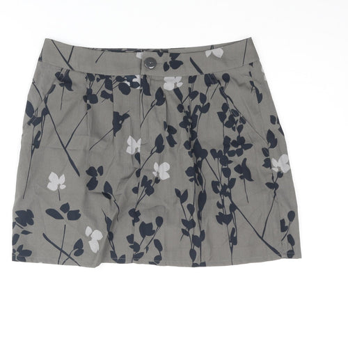 Gap Womens Grey Floral Polyester Mini Skirt Size 6 Zip