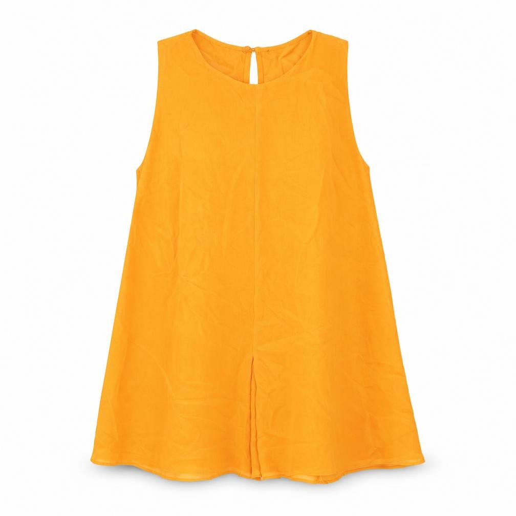 Front view of Zara women’s orange polyester camisole blouse, size L, round neck
