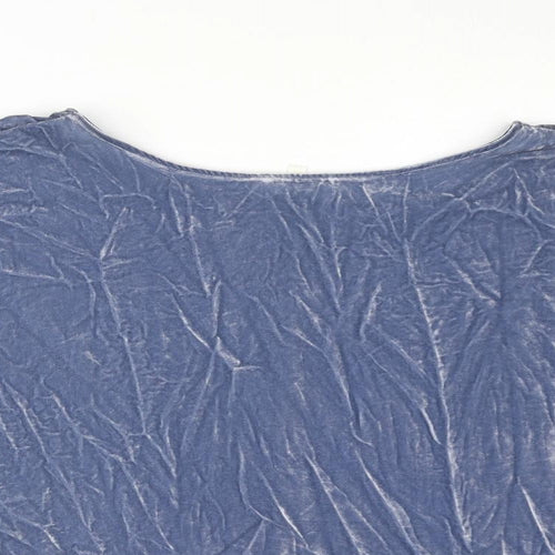 Per Una Womens Blue Geometric Viscose Basic Blouse Size 18 Boat Neck