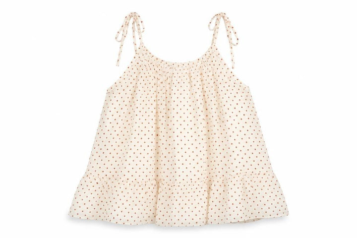 Mango Womens Ivory Polka Dot Viscose Camisole Blouse Size 8 Scoop Neck - Frill