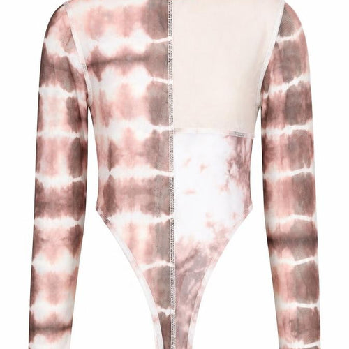 Boohoo Womens Multicoloured Tie Dye Polyester Bodysuit One-Piece Size 12 Snap - Semi Sheer