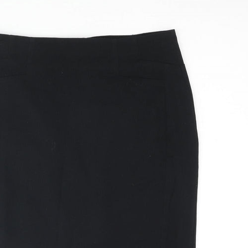 Marks and Spencer Womens Black Polyester Straight & Pencil Skirt Size 8 Zip